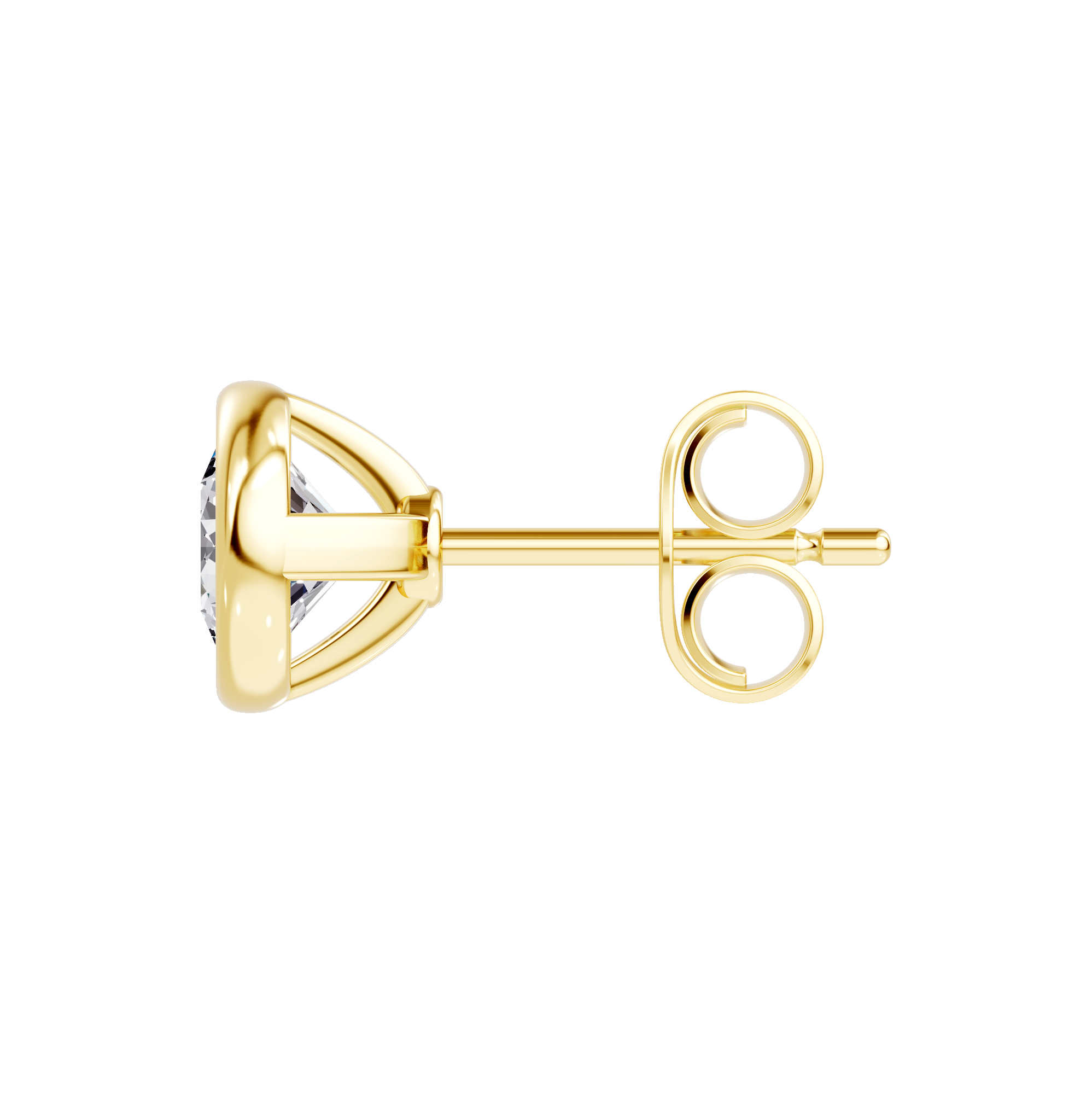 14K Yellow Gold Modern Bezel-Set Lab Diamond Stud Earrings (1 ct. tw.)
